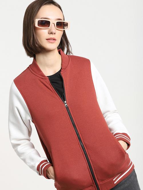 rust & white zipper jacket - 20745395 - Very Small Image - 1