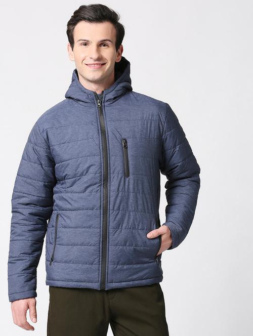 men solid long sleeve quilted jacket - 20745545 - Very Small Image - 1