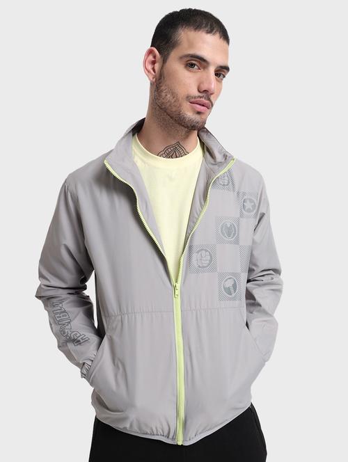 men placement print casual jacket - 20745551 - Very Small Image - 1