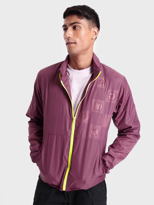 men placement print long sleeve casual jacket - 20745554 - Very Small Image - 1