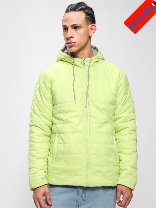 solid green quilted detailed reversible jacket - 20745557 - Very Small Image - 1