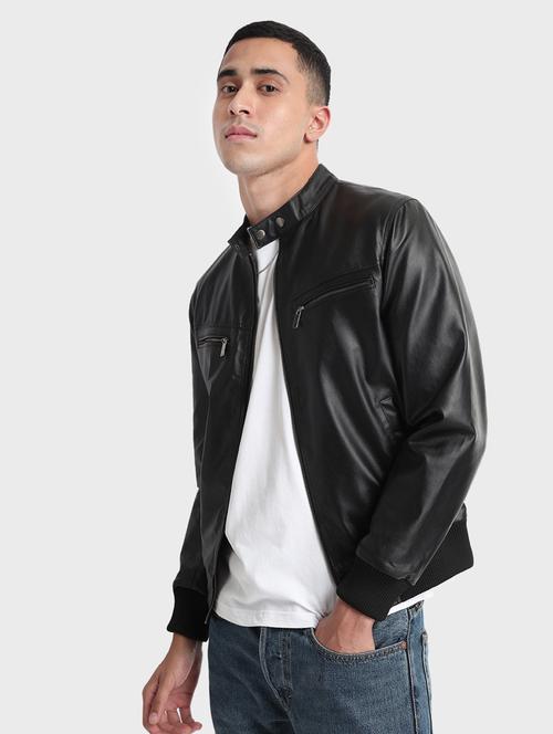 solid black detailed casual jacket - 20745561 - Very Small Image - 1