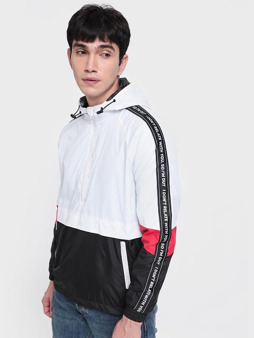 men white color block full sleeve casual jacket - 20745565 - Very Small Image - 1