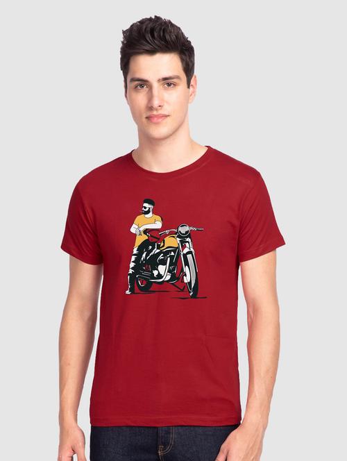 red cotton graphic t-shirt - 20746227 - Very Small Image - 1
