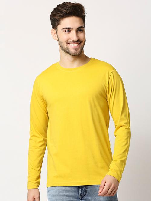 yellow cotton plain tshirt - 20746344 - Very Small Image - 1