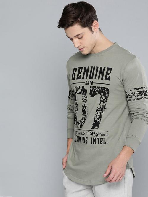 men grey round neck t-shirt - 20746538 - Very Small Image - 1