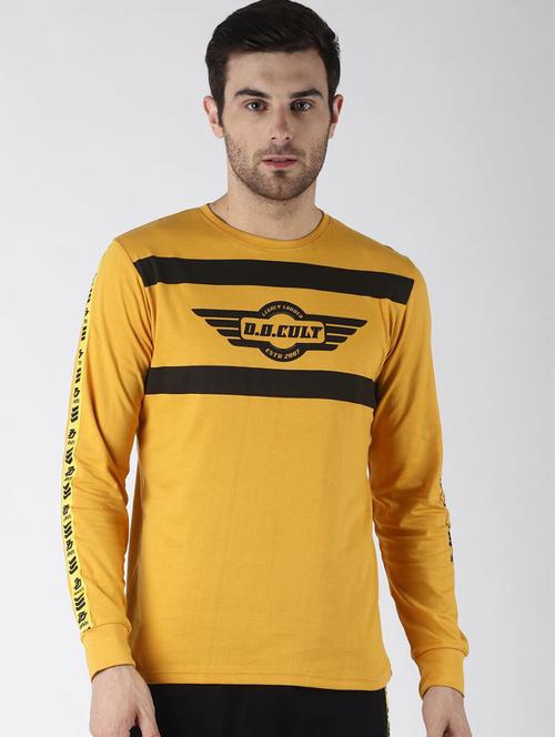 mustard typographic long sleeve t-shirt - 20746569 - Very Small Image - 1