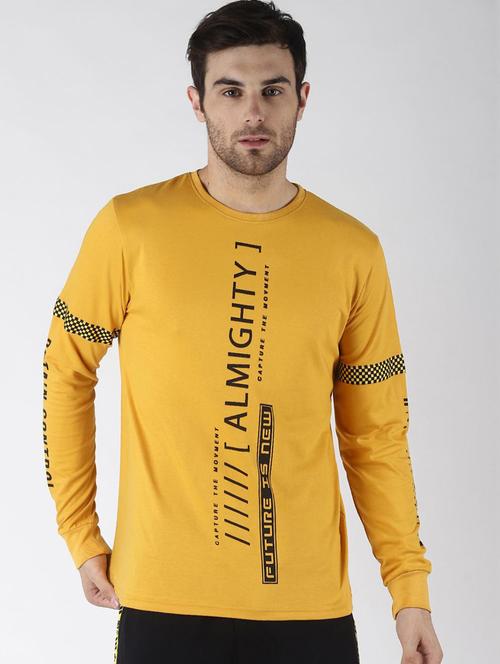 mustard typographic long sleeve t-shirt - 20746572 - Very Small Image - 1