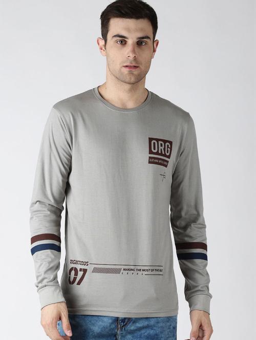 men grey round neck t-shirt - 20746579 - Very Small Image - 1