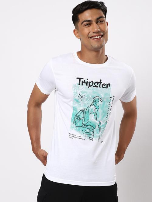 men front print cotton t-shirt - 20746705 - Very Small Image - 1