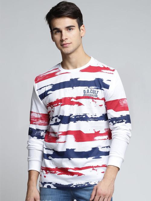 white all over printed round neck t-shirt - 20746735 - Very Small Image - 1
