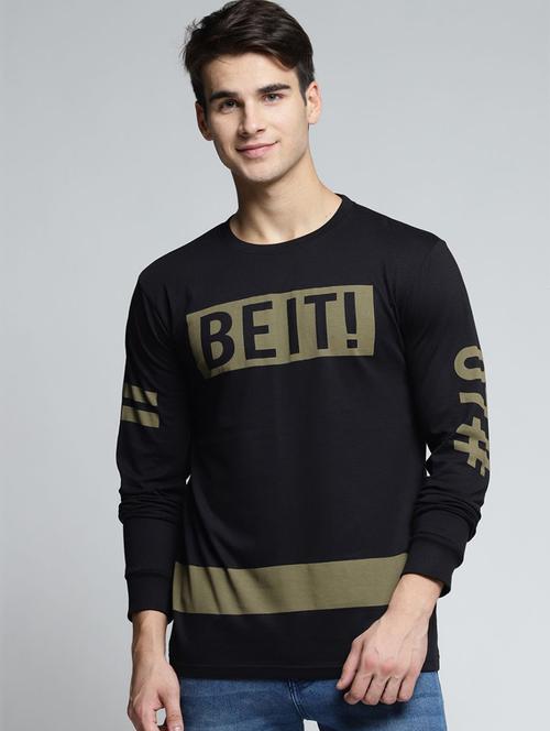 black typographic long sleeve t-shirt - 20746761 - Very Small Image - 1
