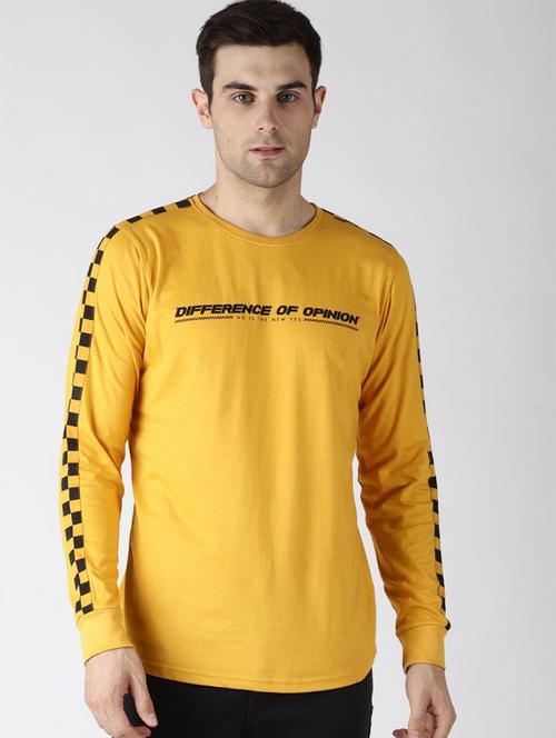 men yellow round neck t-shirt - 20746815 - Very Small Image - 1