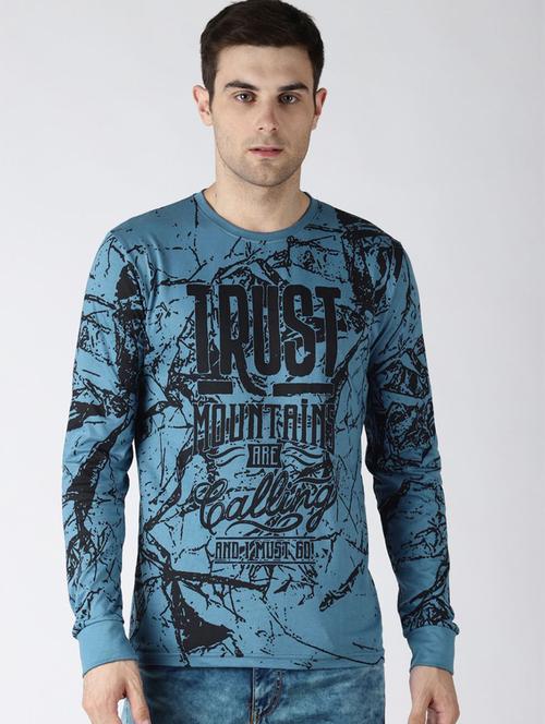 men light blue round neck t-shirt - 20746825 - Very Small Image - 1