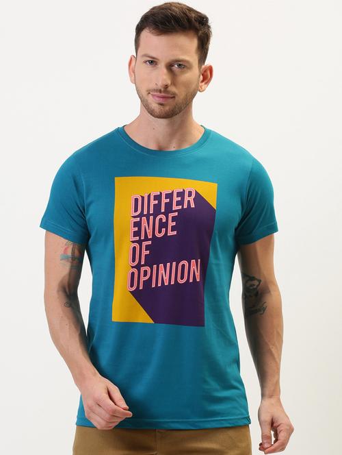 men blue round neck t-shirt - 20746859 - Very Small Image - 1