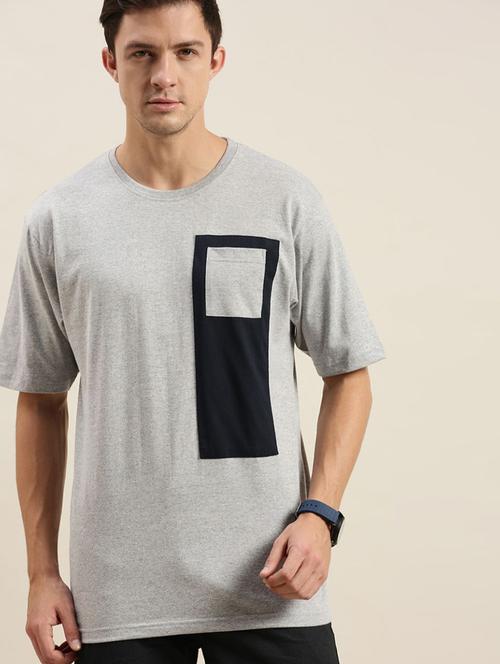 men grey round neck t-shirt - 20746910 - Very Small Image - 1