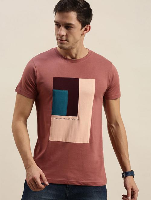 men mauve round neck t-shirt - 20746917 - Very Small Image - 1