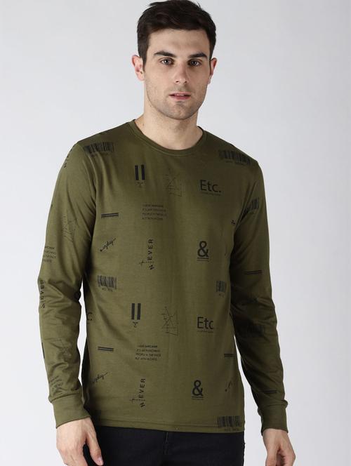 olive typographic long sleeve t-shirt - 20746923 - Very Small Image - 1