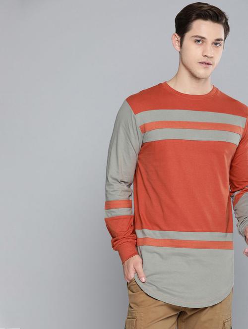men color block long sleeve t-shirt - 20746991 - Very Small Image - 1