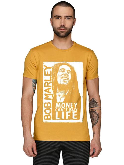 yellow front print round neck t-shirt - 20747035 - Very Small Image - 1
