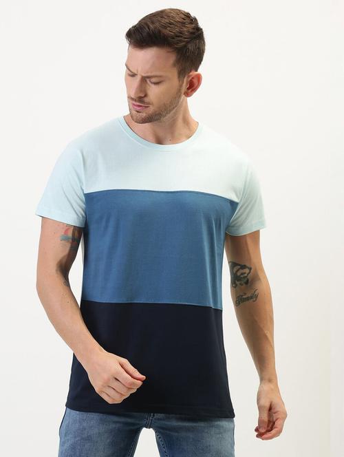 men color block short sleeve t-shirt - 20747123 - Very Small Image - 1