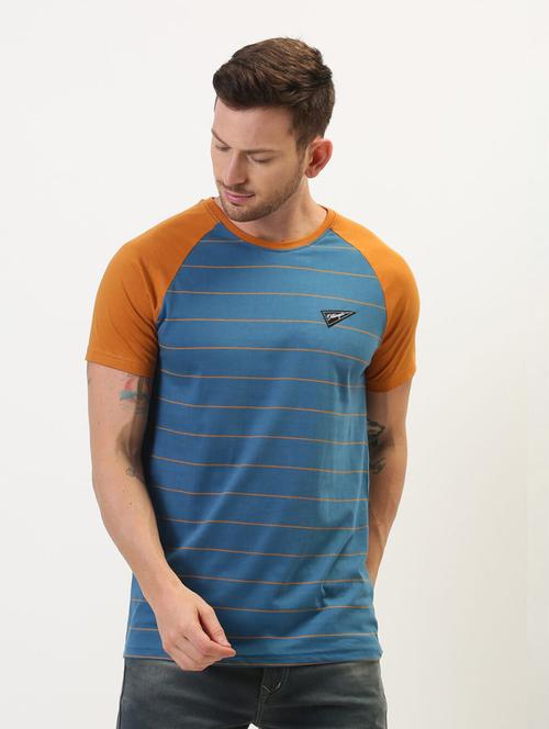 men blue round neck t-shirt - 20747136 - Very Small Image - 1