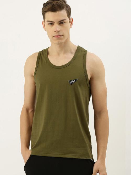 olive cotton plain tshirt - 20747229 - Very Small Image - 1