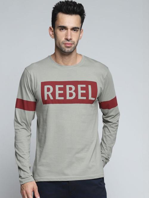 grey typographic long sleeve t-shirt - 20747233 - Very Small Image - 1