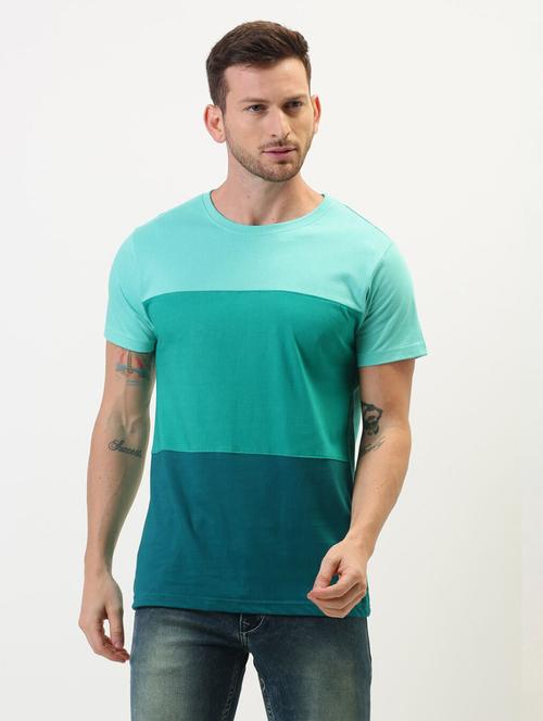 multi colored color block short sleeve t-shirt - 20747283 - Very Small Image - 1