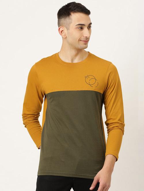 men color block long sleeve t-shirt - 20747316 - Very Small Image - 1