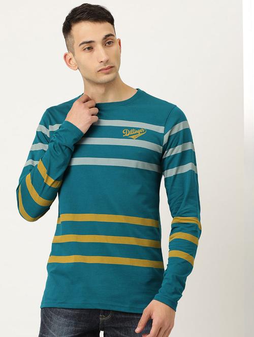 teal striped long sleeve t-shirt - 20747325 - Very Small Image - 1
