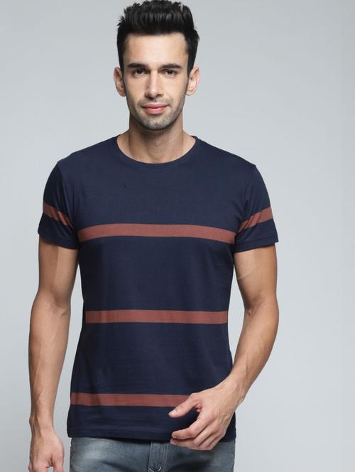 men blue round neck t-shirt - 20747429 - Very Small Image - 1