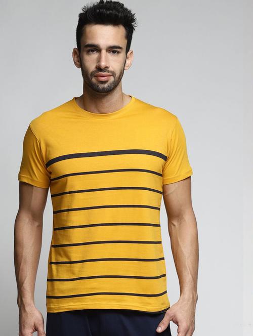 mustard striped short sleeve t-shirt - 20747479 - Very Small Image - 1