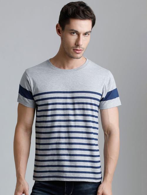 grey striped short sleeve t-shirt - 20747487 - Very Small Image - 1