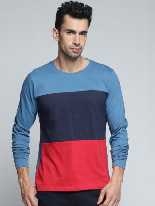 multi colored color block long sleeve t-shirt - 20747584 - Very Small Image - 1