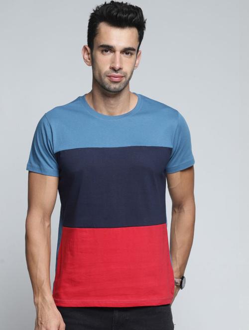 men light blue round neck t-shirt - 20747615 - Very Small Image - 1