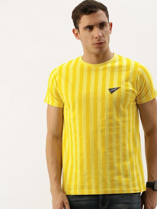 men yellow round neck t-shirt - 20747695 - Very Small Image - 1