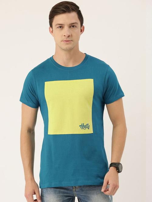 teal color block short sleeve t-shirt - 20747719 - Very Small Image - 1