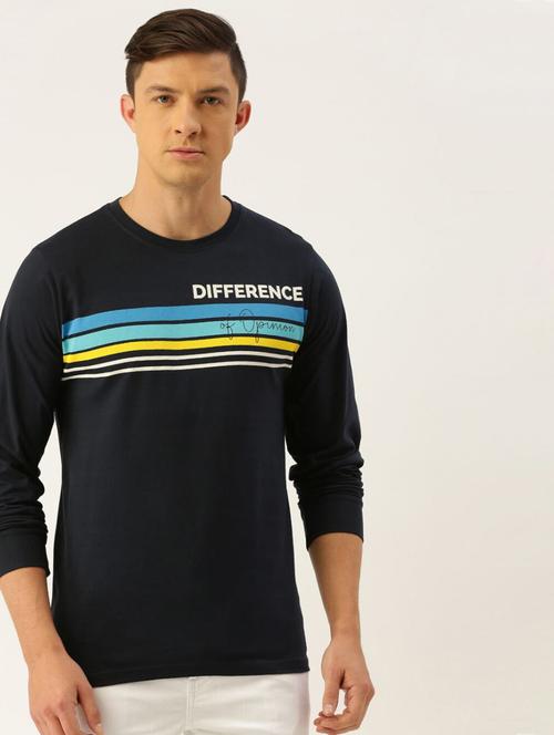 men stripes round neck regular t-shirt - 20747817 - Very Small Image - 1