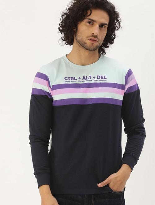 multi colored color block long sleeve t-shirt - 20747841 - Very Small Image - 1