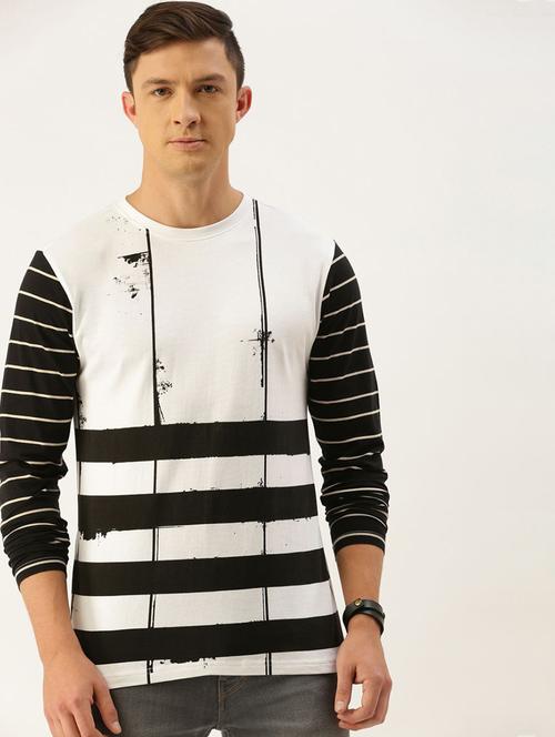 men stripes round neck regular t-shirt - 20747860 - Very Small Image - 1