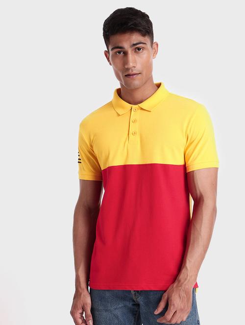 yellow & red detailed polo t-shirt - 20747942 - Very Small Image - 1