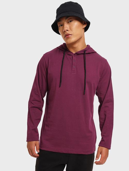 men solid hooded regular t-shirt - 20747997 - Very Small Image - 1