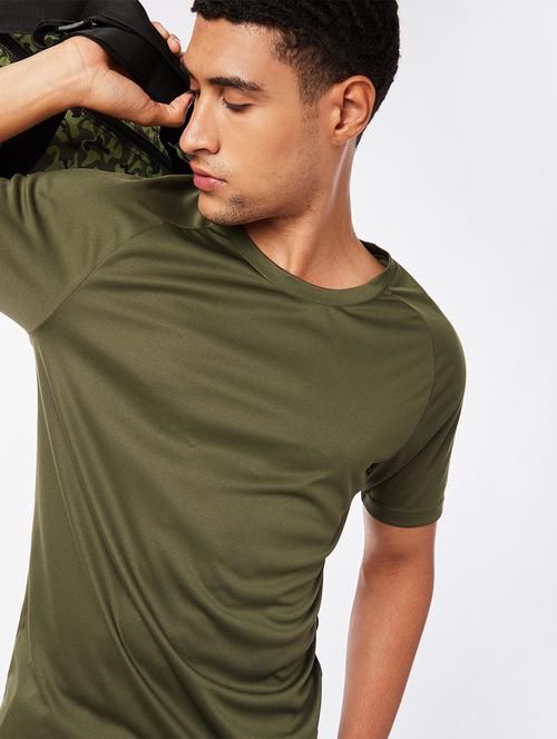 olive polyester plain t-shirt - 20748326 - Very Small Image - 1