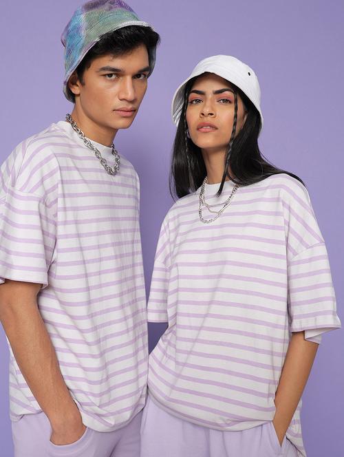 purple cotton striped t-shirt - 20748361 - Very Small Image - 1