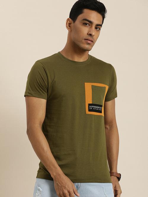 olive cotton printed t-shirt - 20748362 - Very Small Image - 1