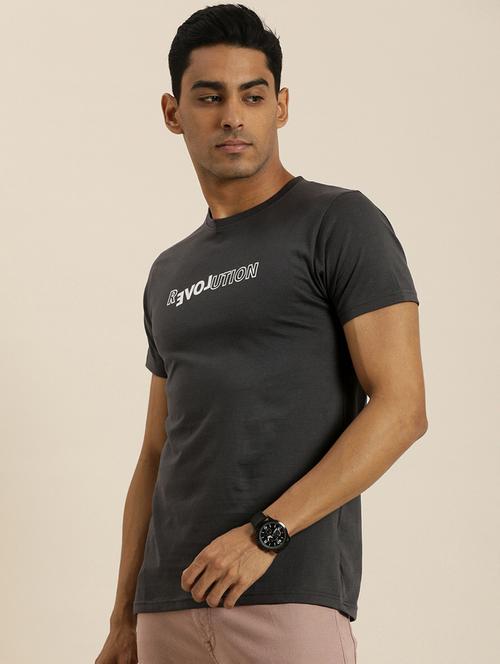 grey cotton back print tshirt - 20748382 - Very Small Image - 1