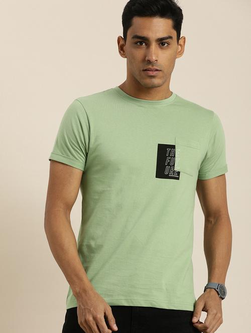 light green cotton printed t-shirt - 20748388 - Very Small Image - 1