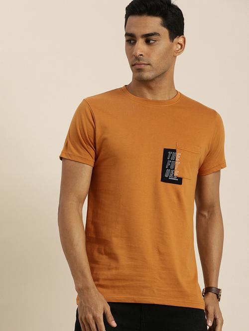brown cotton printed t-shirt - 20748410 - Very Small Image - 1