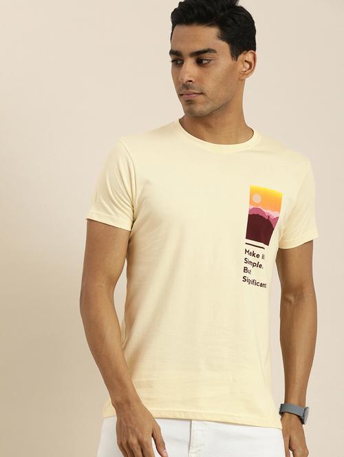 beige cotton t-shirt - 20748414 - Very Small Image - 1